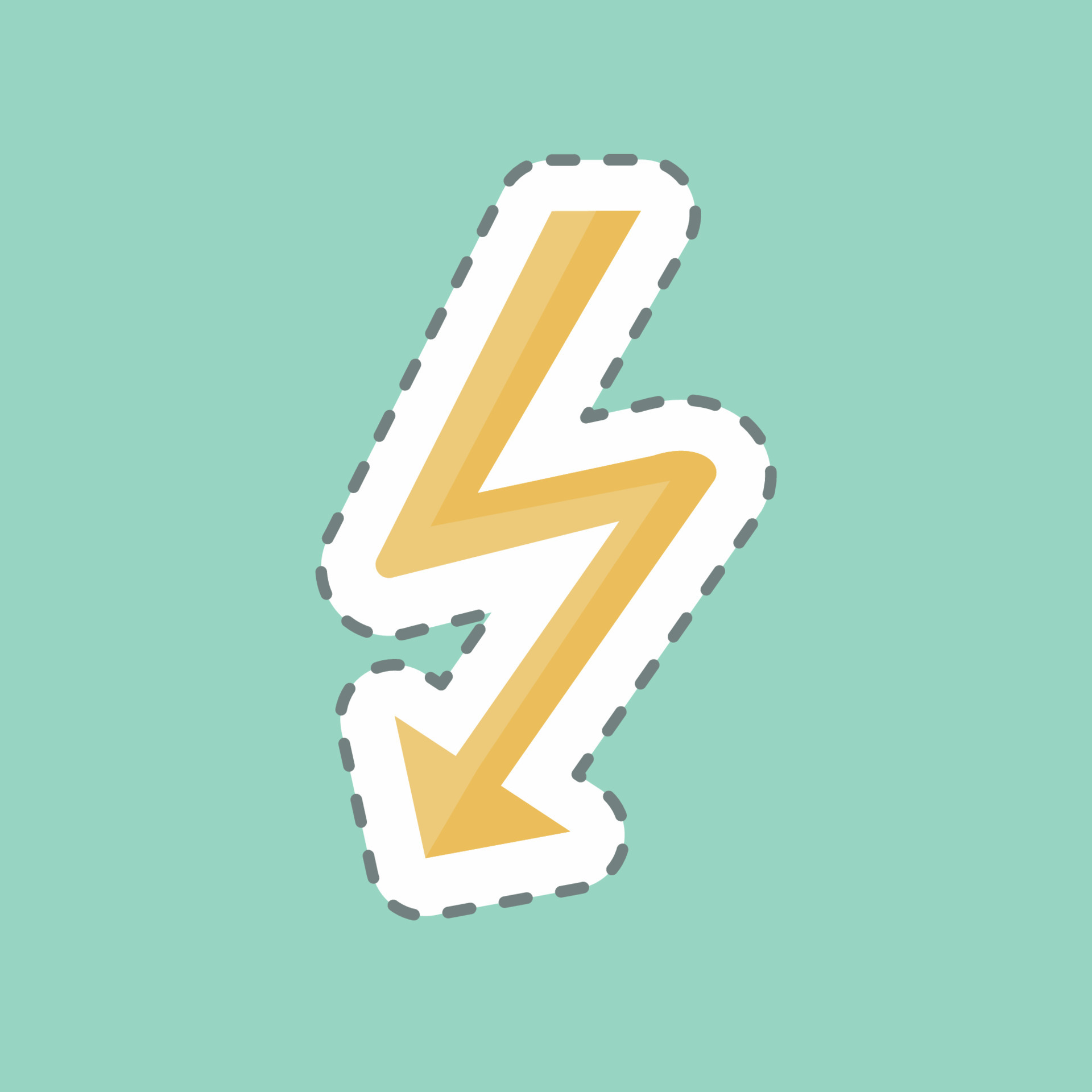 Flash Sticker in trendy line cut isolated on blue background 5015536