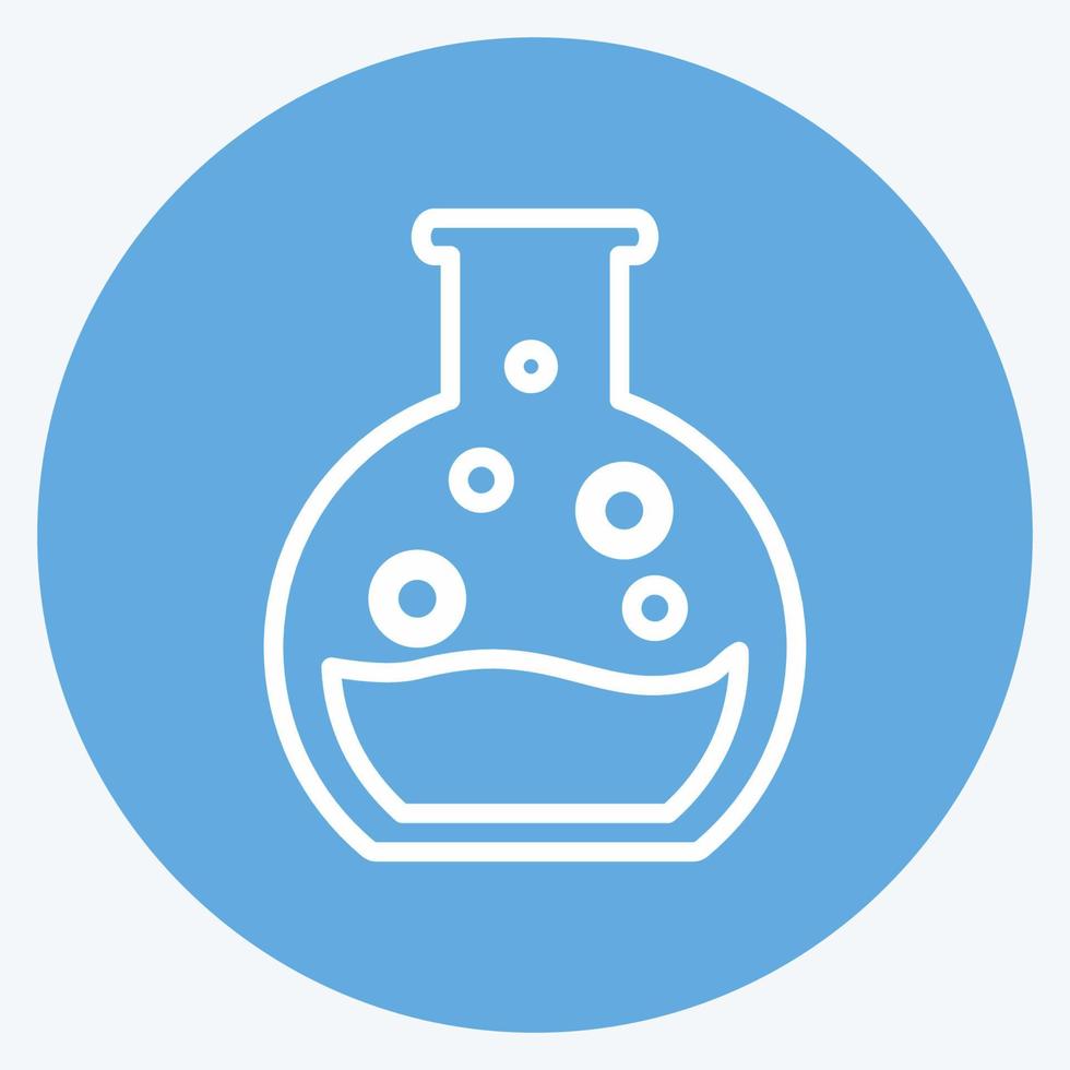 Round Bottom Flask Icon in trendy blue eyes style isolated on soft blue background vector