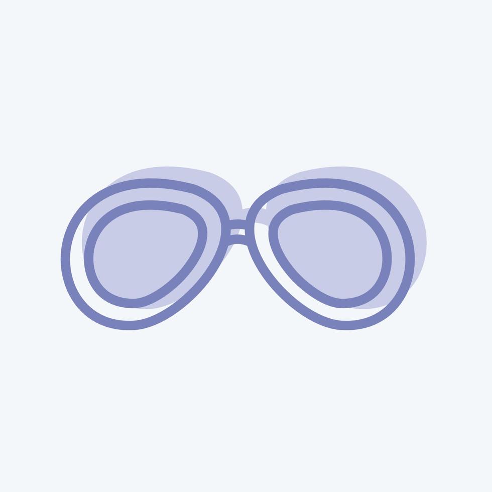 icono de gafas vintage en moderno estilo de dos tonos aislado sobre fondo azul suave vector