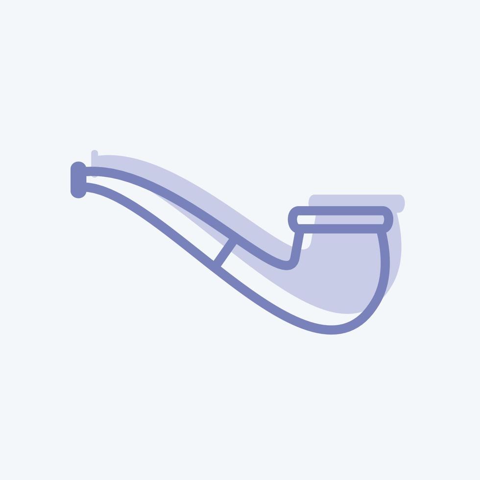 Icono de pipa de fumar en un moderno estilo de dos tonos aislado sobre fondo azul suave vector