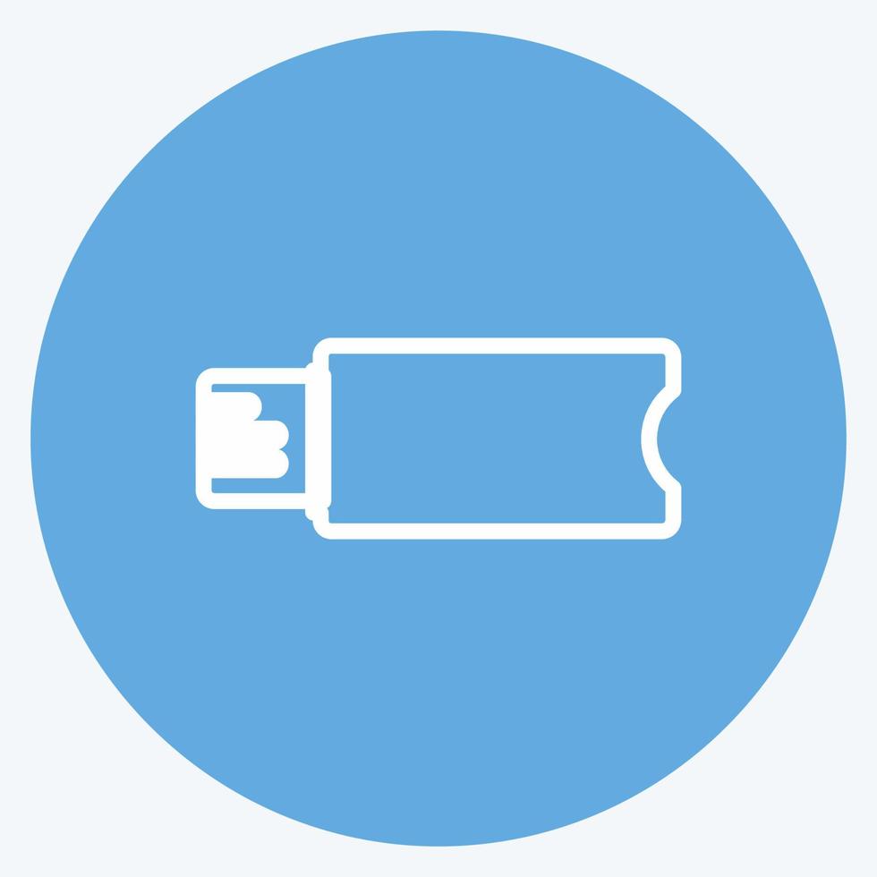 Flash Drive Icon in trendy blue eyes style isolated on soft blue background vector
