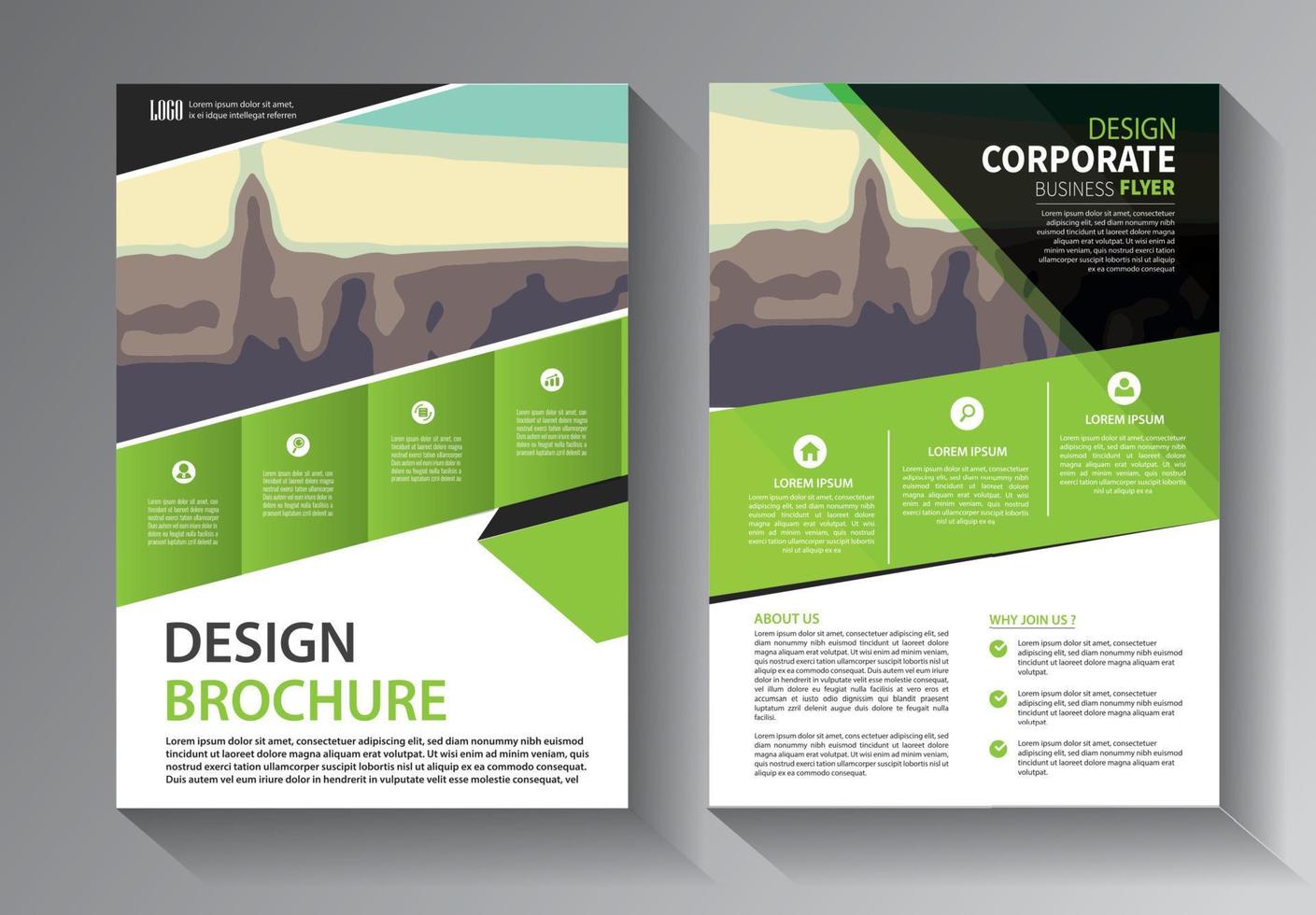 flyer business template for brochure and annual report vector