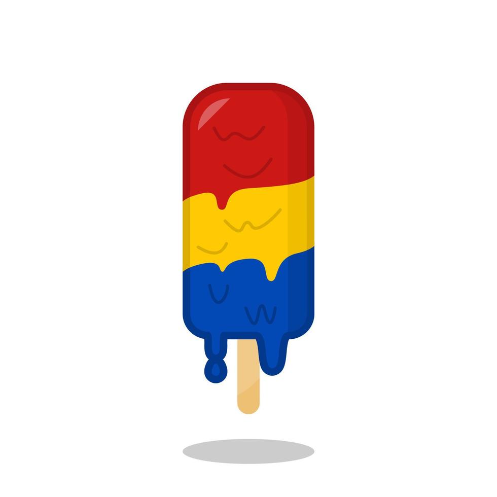 Melting popsicle vector isolated on a white background