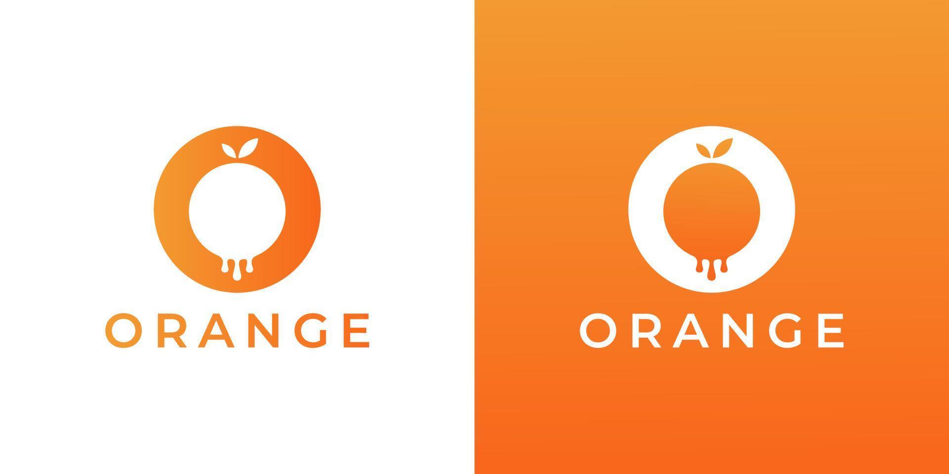 simple minimalista moderno logotipo naranja chorreante vector