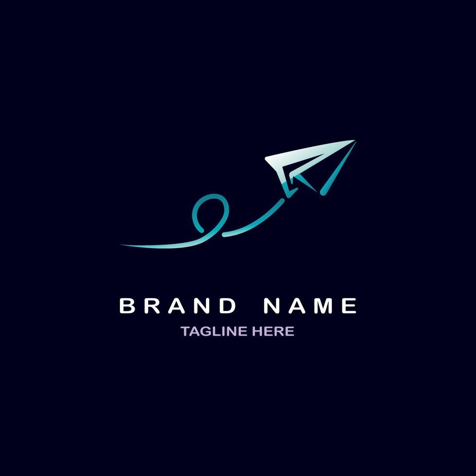 Diseño de plantilla de icono de logotipo de avión de papel para marca o empresa y otros vector