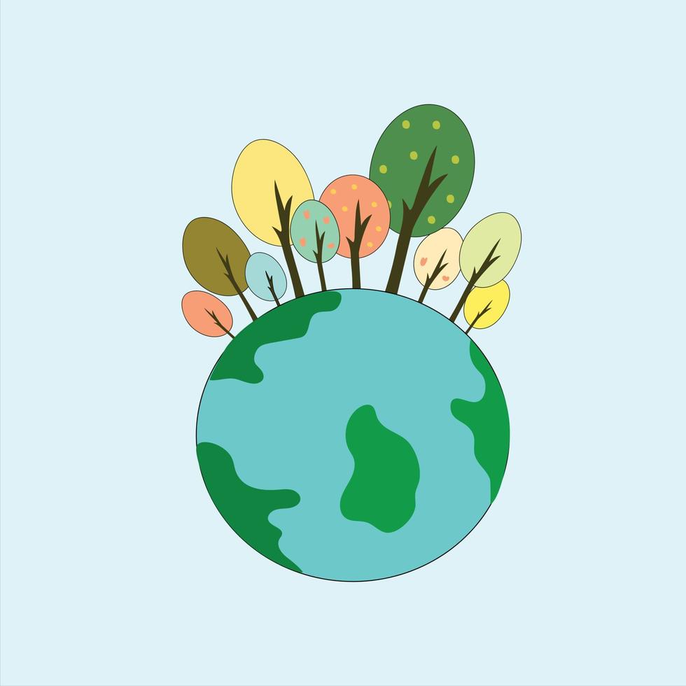 World day Earth day concept illustration environmentally friendly concept environment day conservation of the world vector