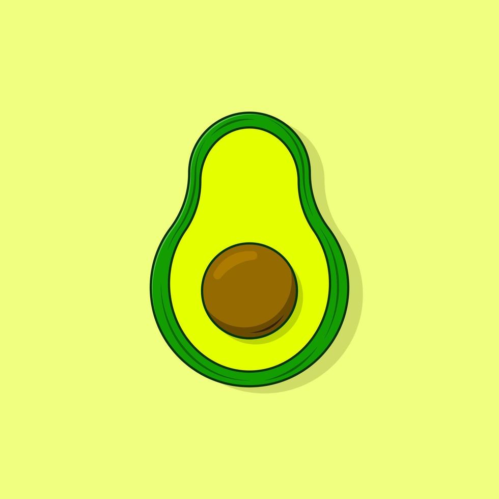 Avocado cartoon style icon illustration vector