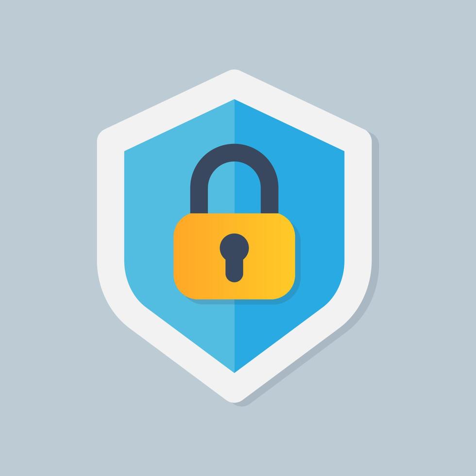 Lock Protection flat icon - vector illustration . cyber, internet, security, lock, protection, protect, secure flat icons .