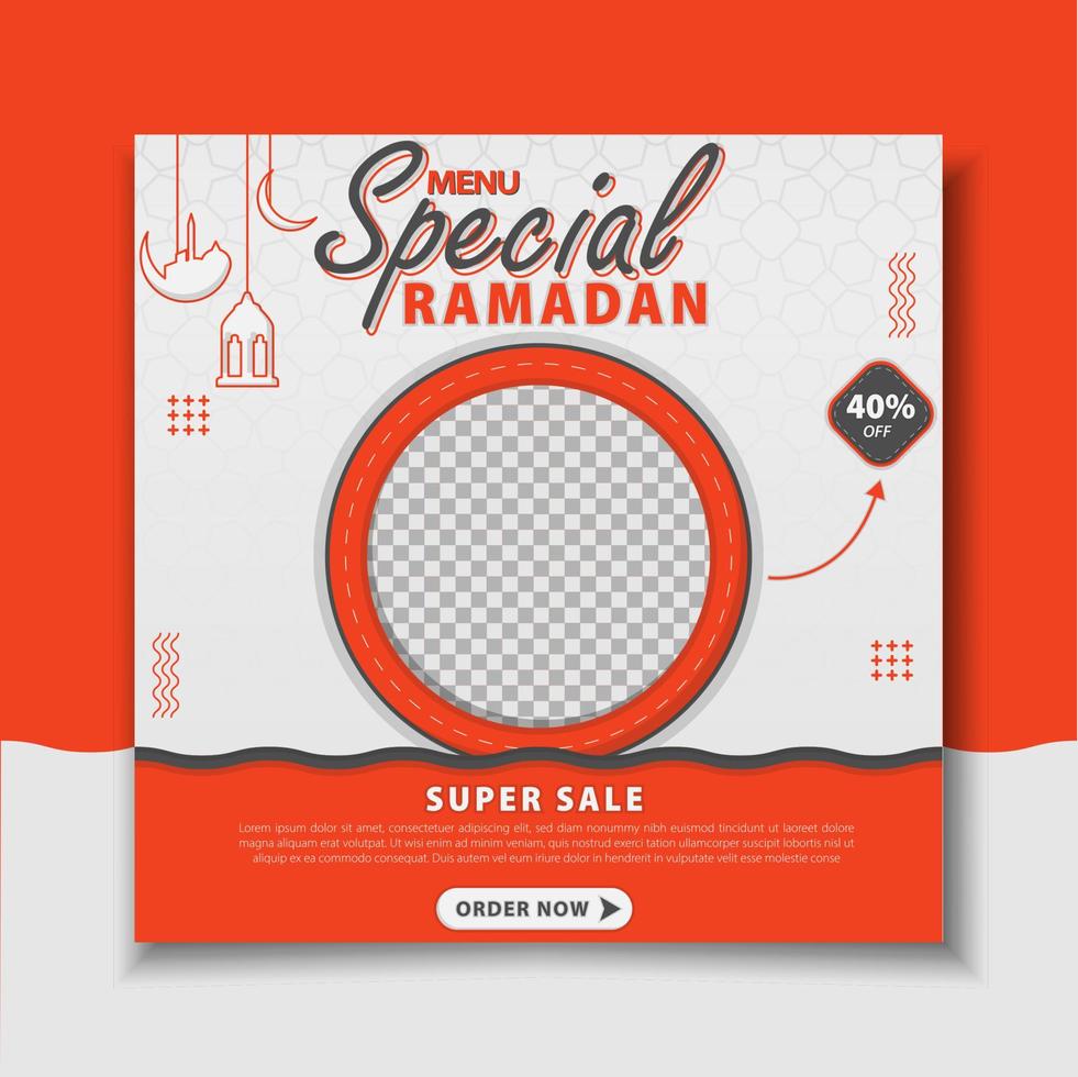 Vector illustration Template Eid Mubarak social media post