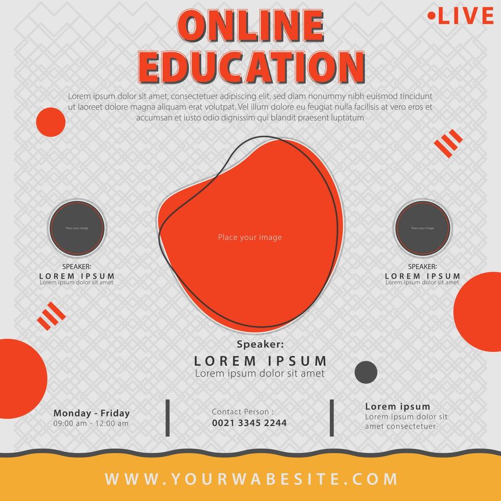 Media social online education template post vector