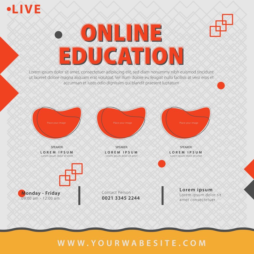 Media social online education template post vector