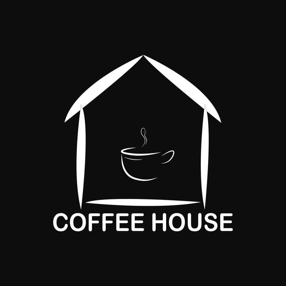 vector illustration of a coffee house in a simple style, suitable for brand label emblem stickers