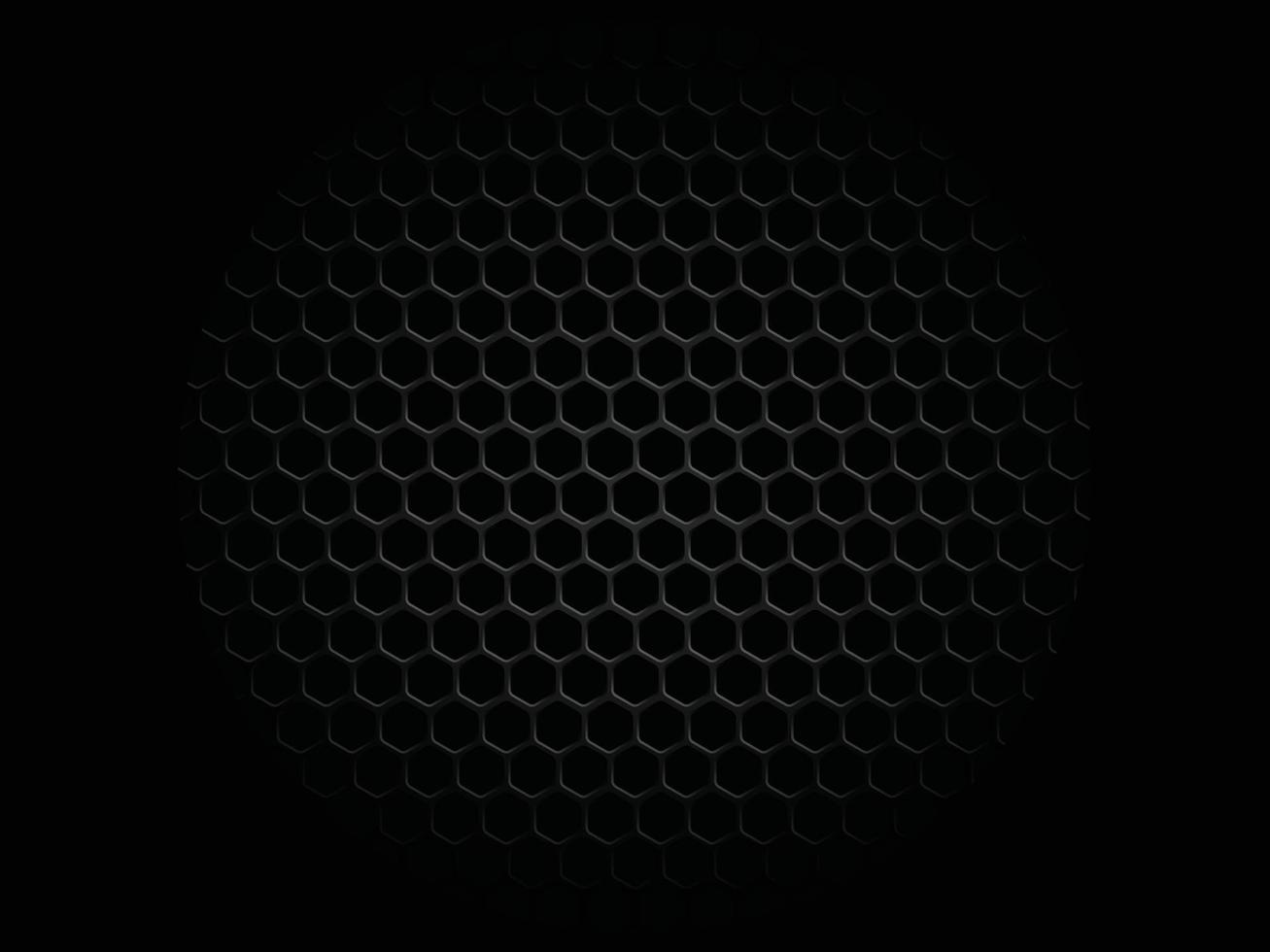 Carbon background 3d hexagonal pattern, centered focus, design element. vector