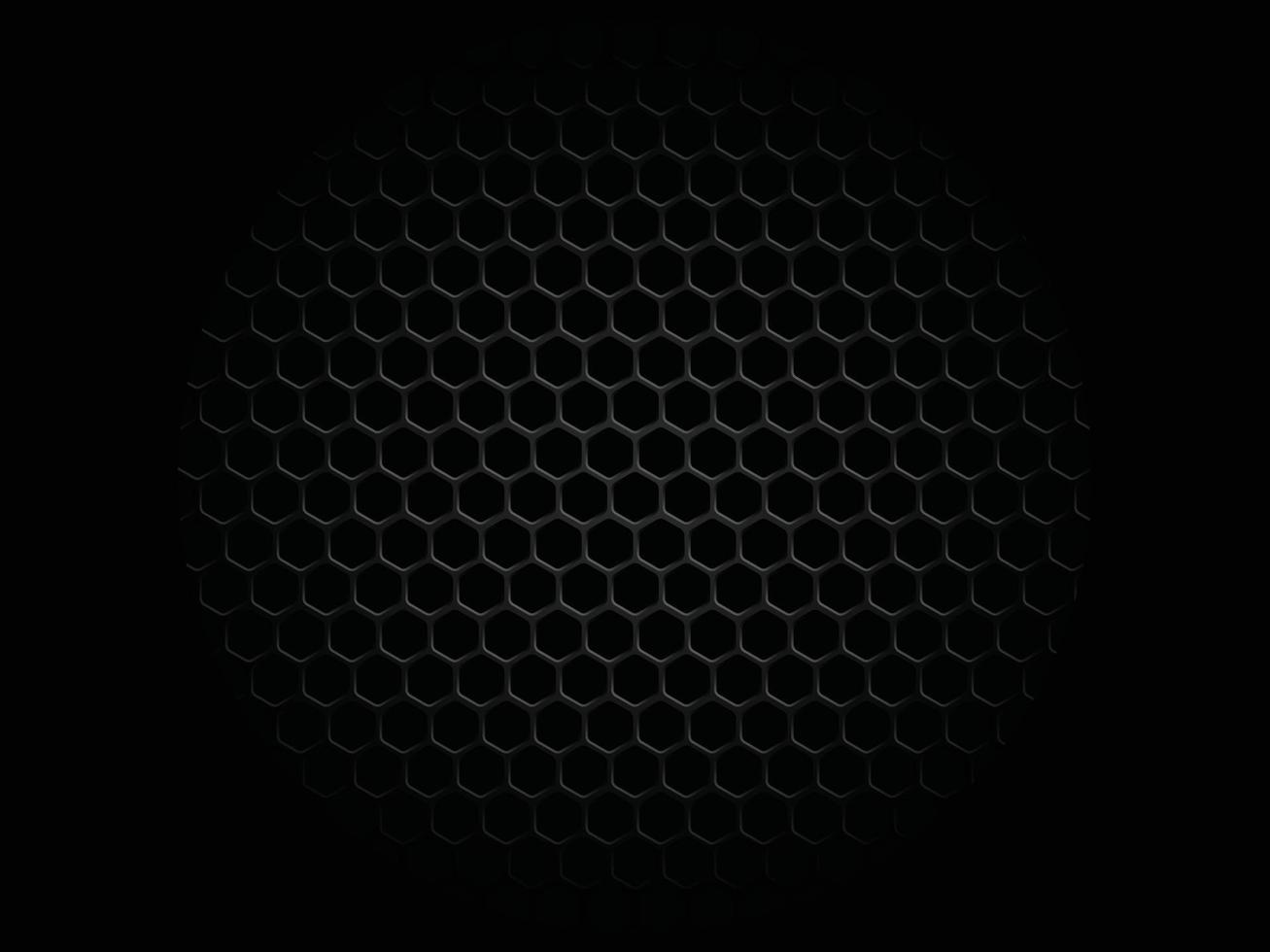 Carbon background 3d hexagonal pattern, centered focus, design element. vector