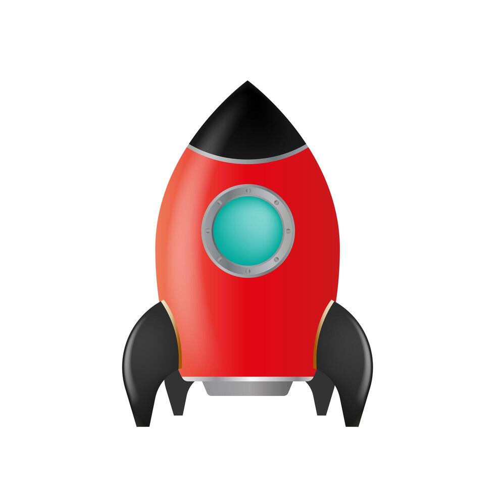 Red rocket isolated on a white background. . vector