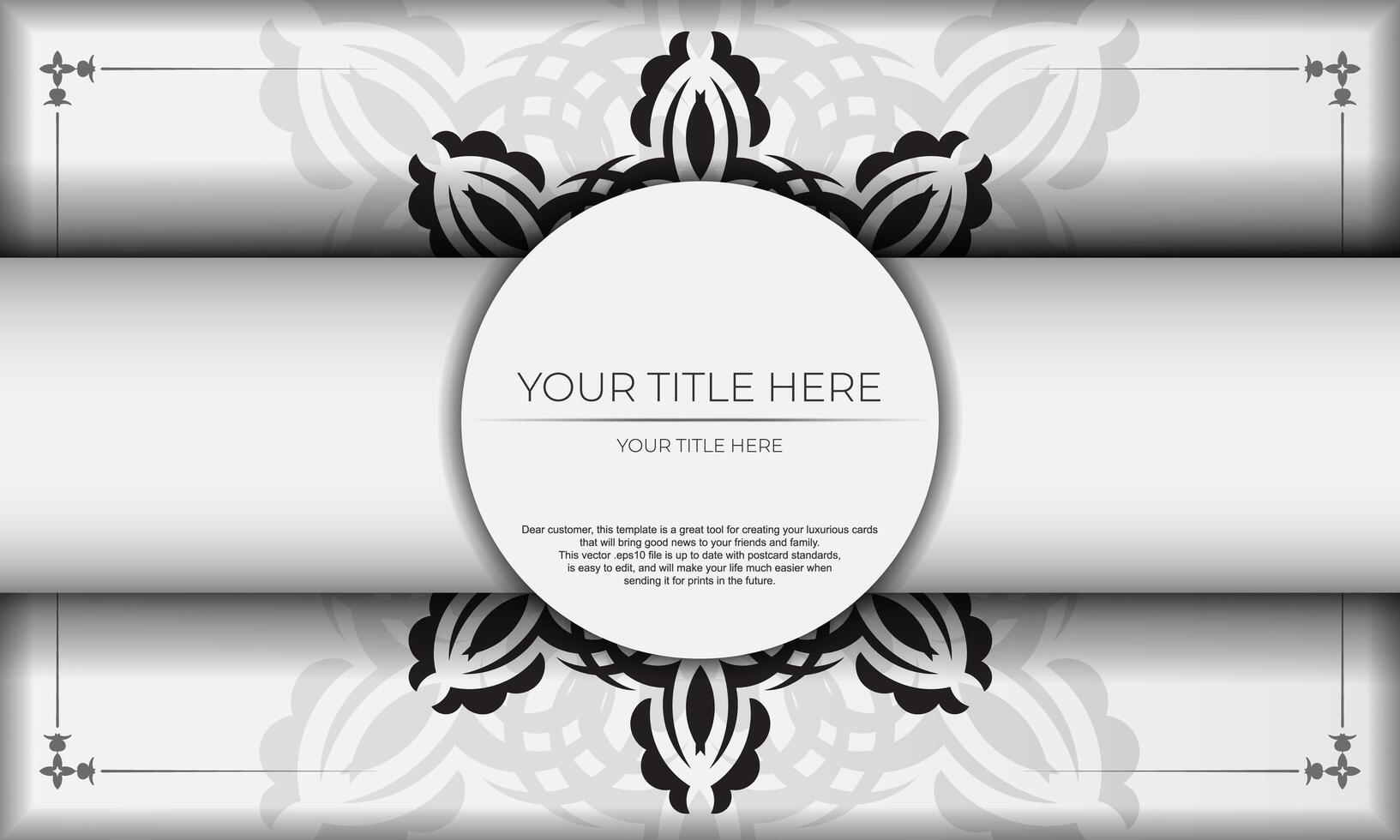 White luxury background with abstract ornament. Elegant and classic vector elements ready for print and typography.