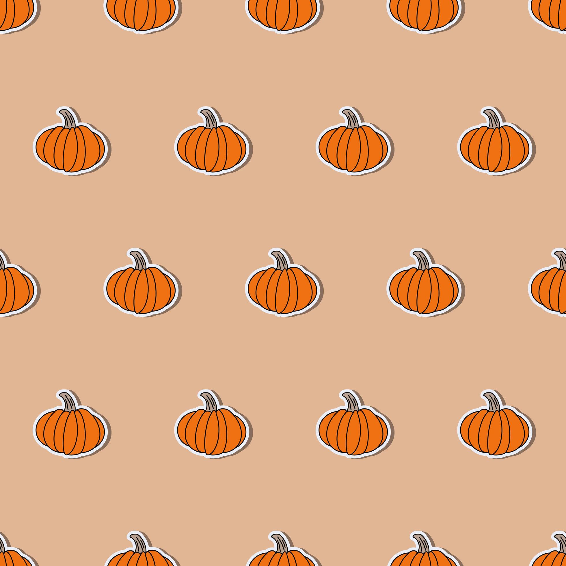 Pumpkin in a flat style. Pumpkin sticker. Suitable for backgrounds