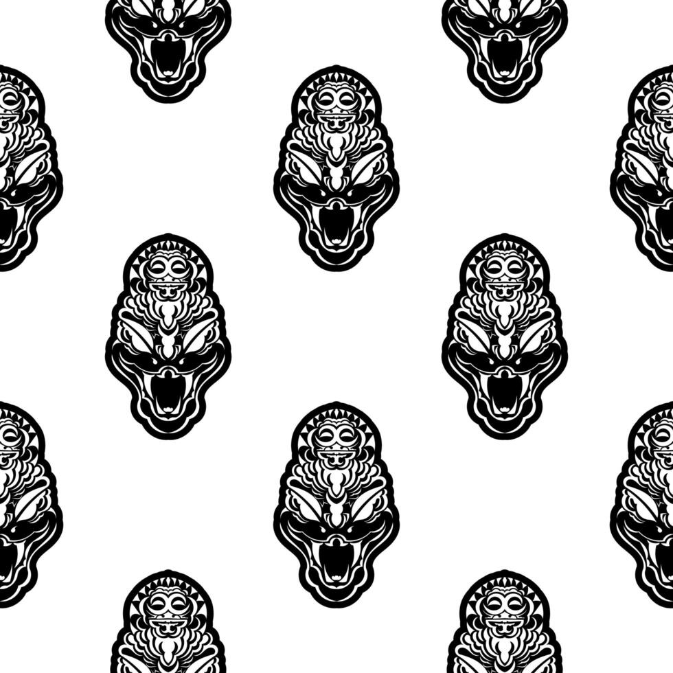 A black and white pattern with a skull vector