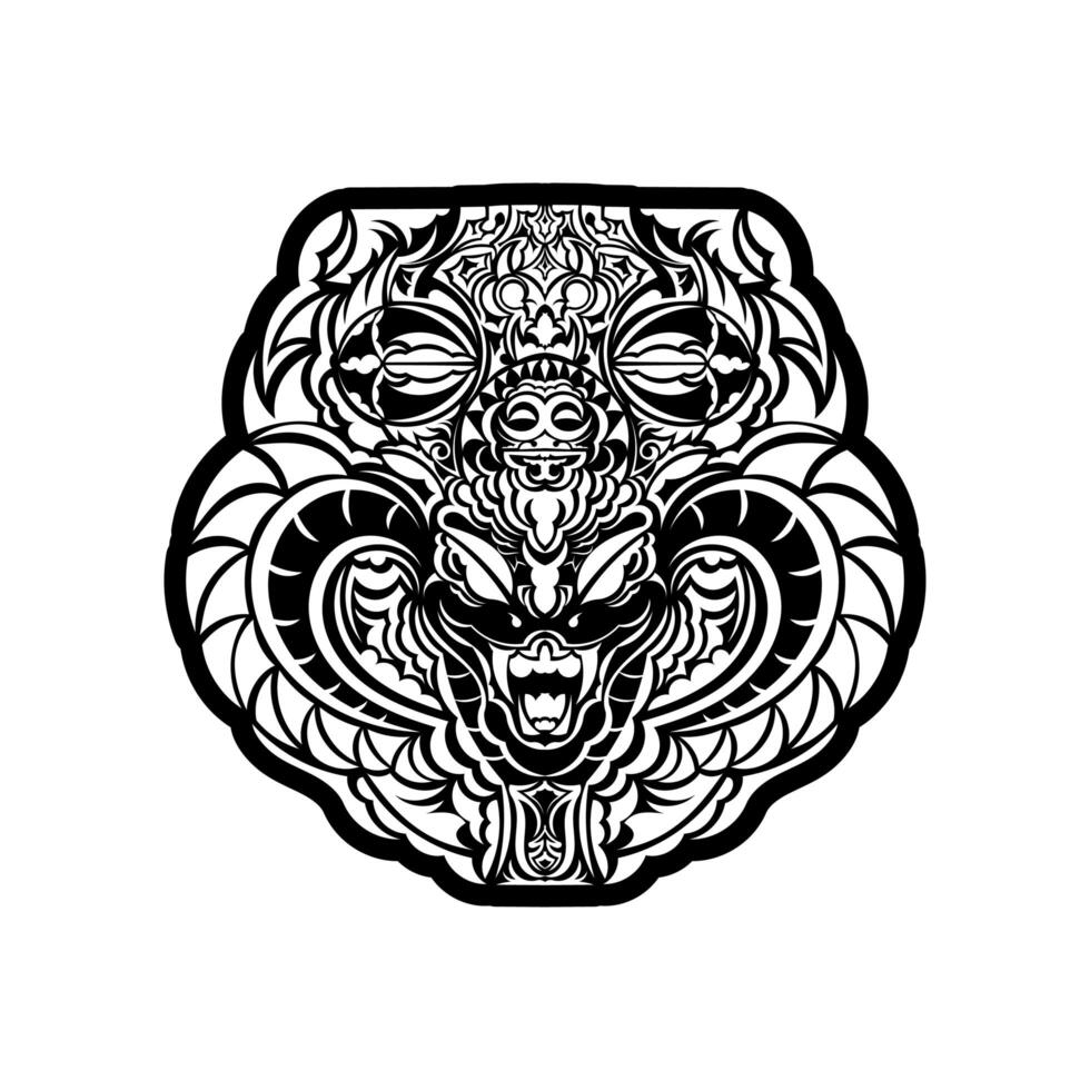 Polynesian style tattoo with a snake head. Isolated. Vector. vector