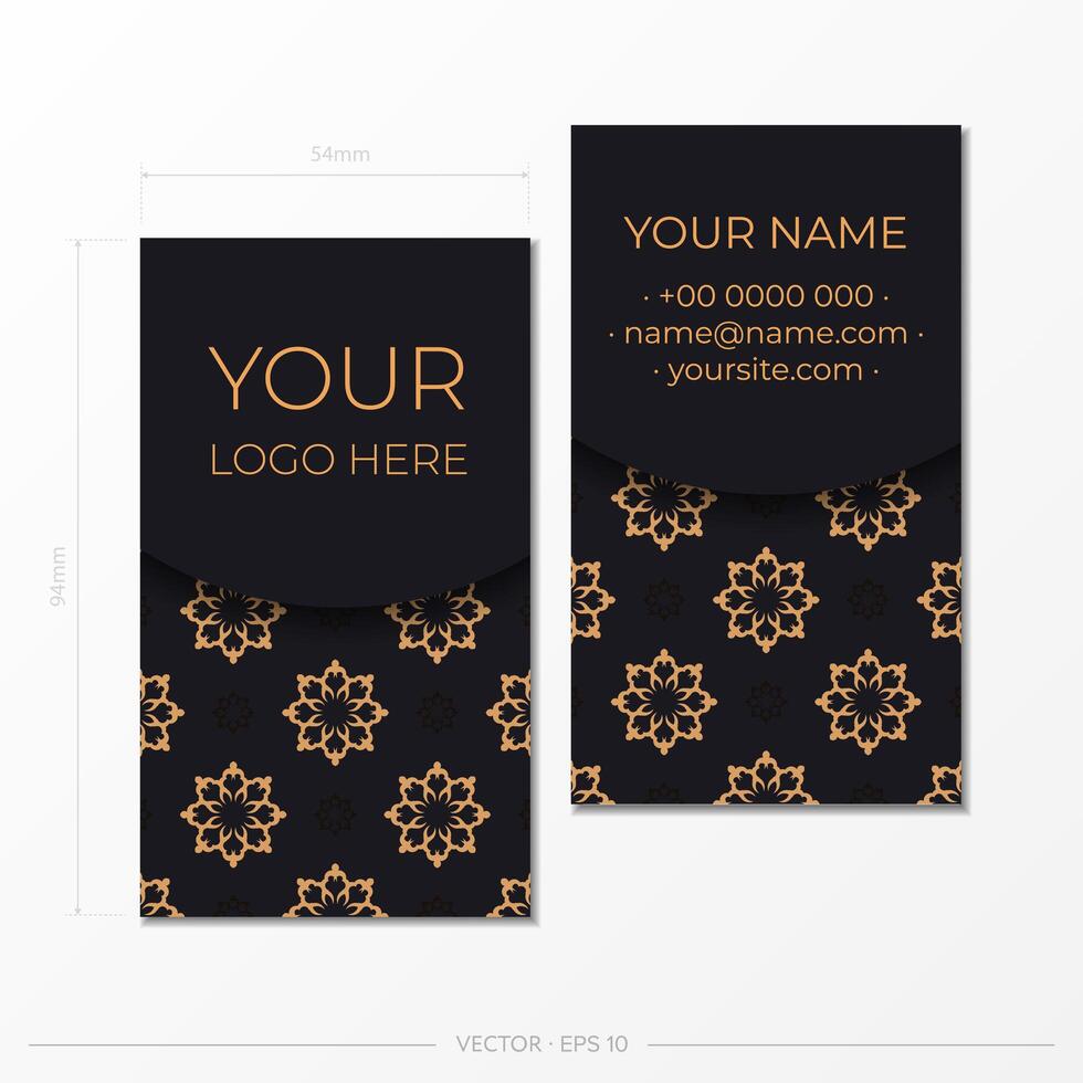 Business cards template. Decorative floral business cards, oriental pattern, illustration. vector