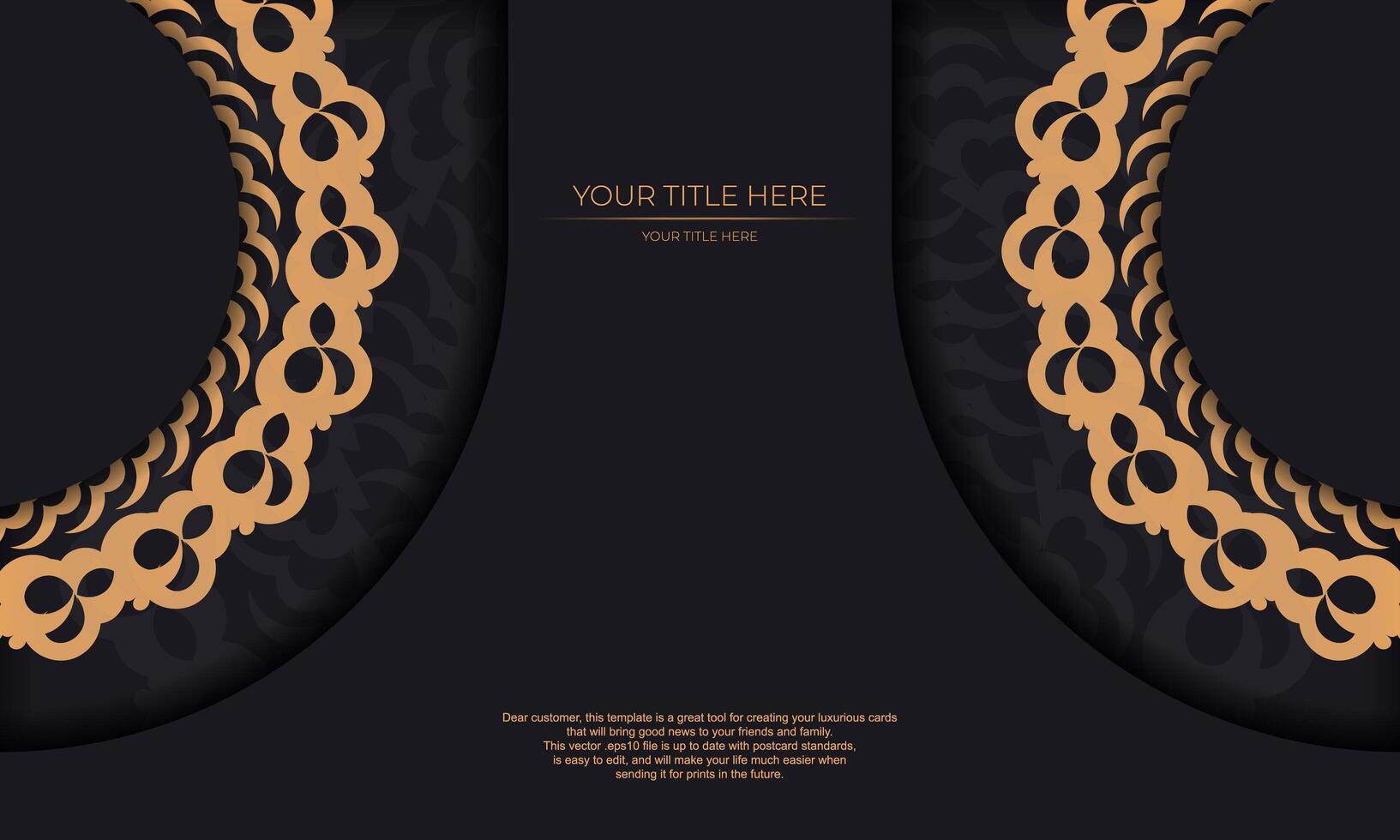 Dark luxury background with abstract ornament. Elegant and classic elements ready for print and typography. vector