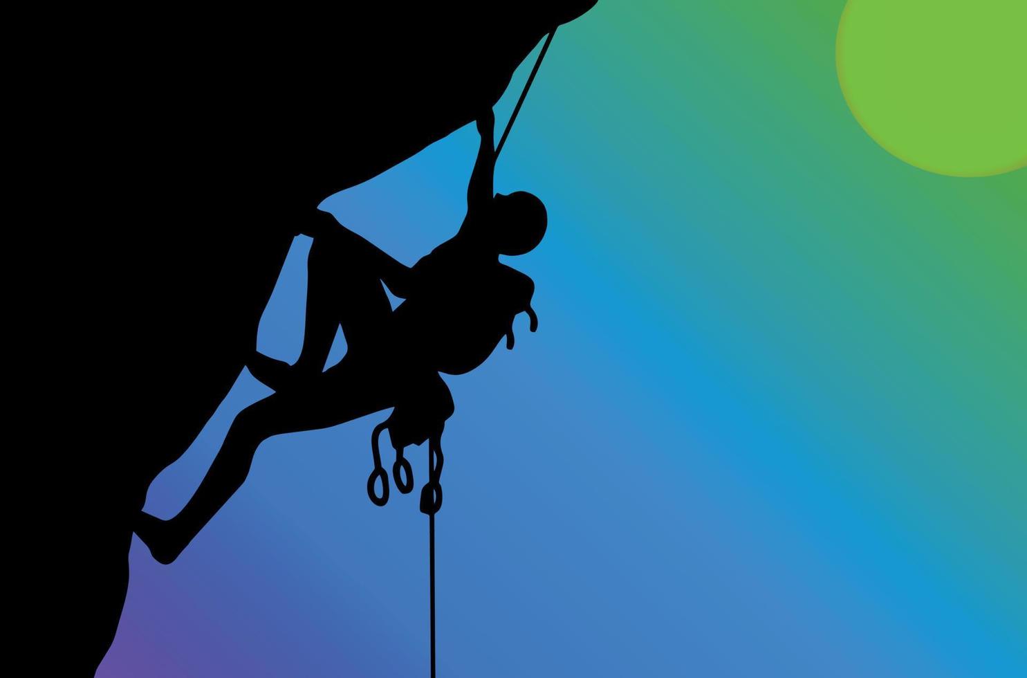 rock climbing vector silhouette flat illustration
