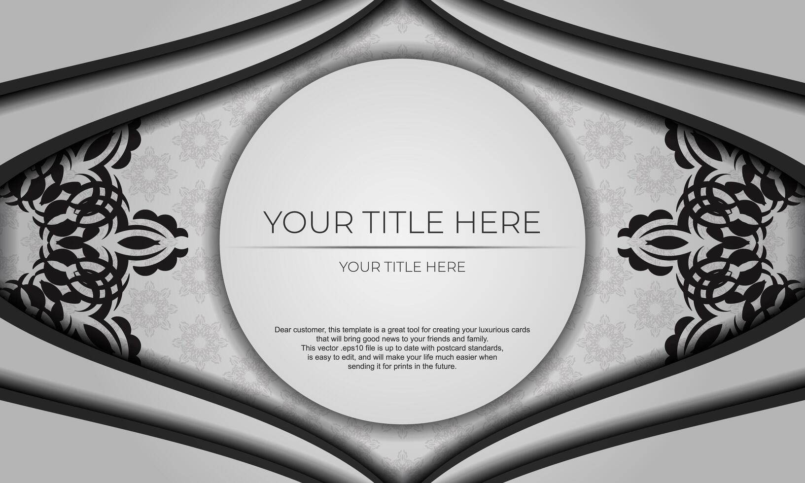 White luxury background with abstract mandala ornament. Elegant and classic vector elements with space for your text.