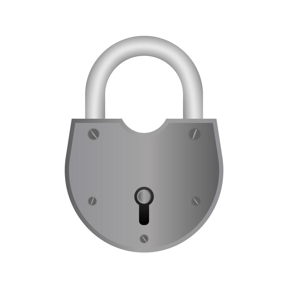 Old padlock in flat style. Antique padlock is isolated on a white background. Vector. vector