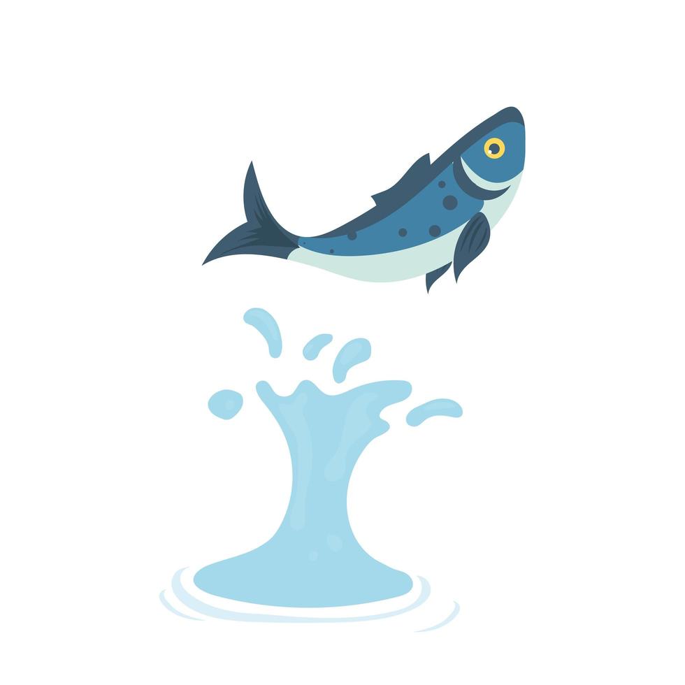 Fish jumps out of the water. Fish isolated on a white background. Vector. vector