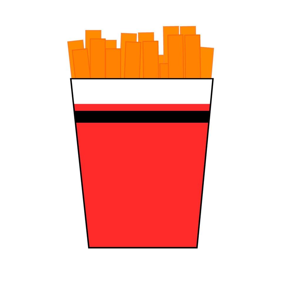 icono de vector de papas fritas. icono de comida y bebida.