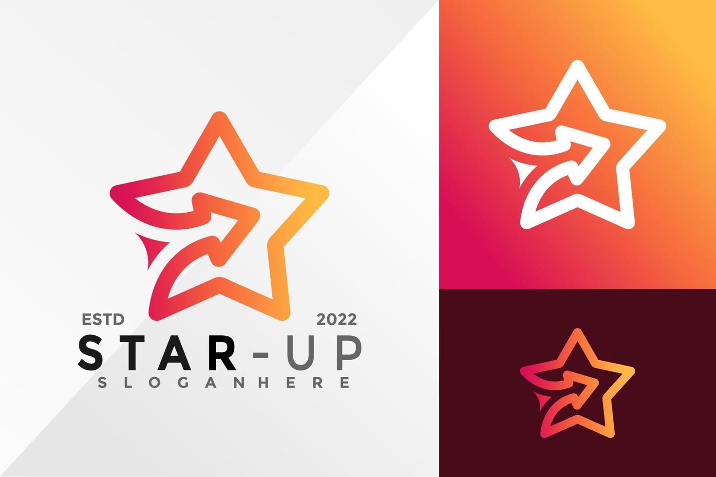 estrella arriba plantilla de ilustración de vector de diseño de logotipo