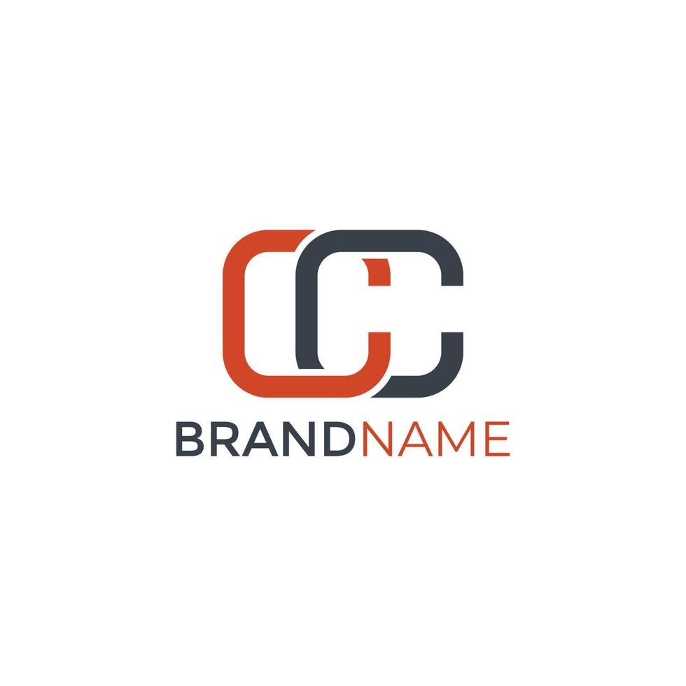 cc letter logo icon vector
