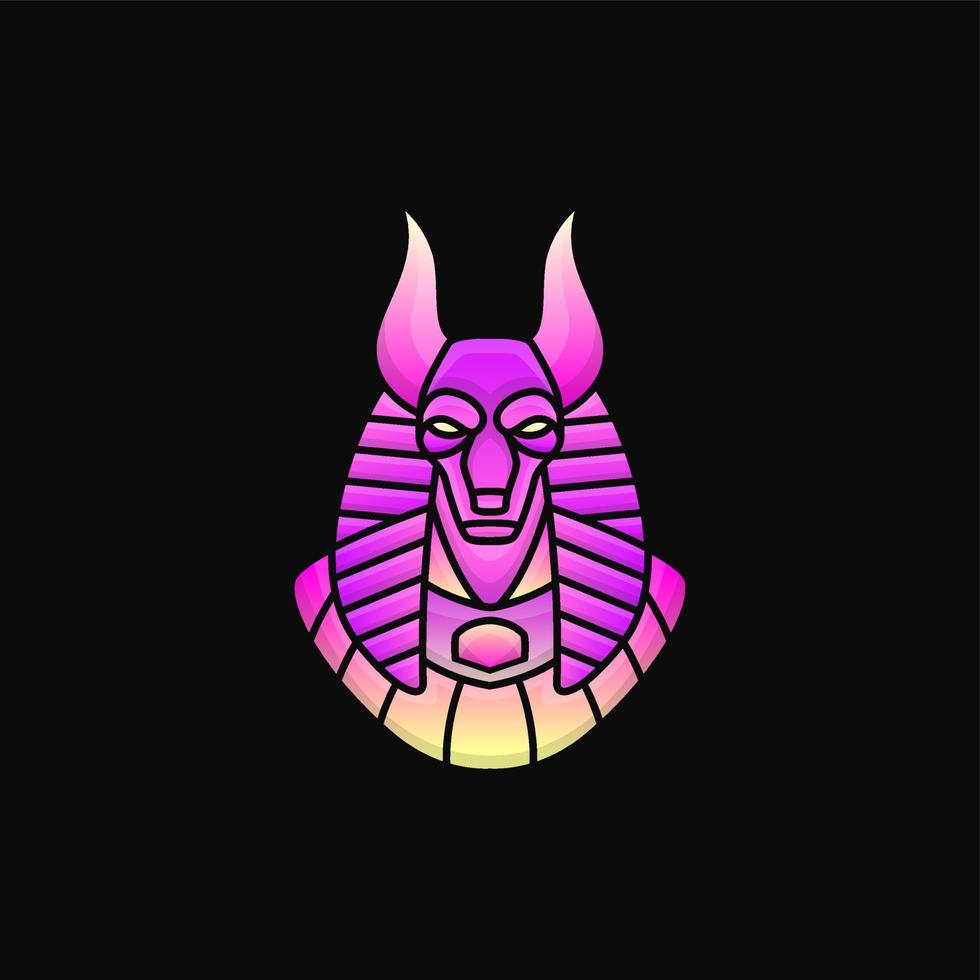 Anubis Logo Characters. Mascot Logo Gradient Style vector