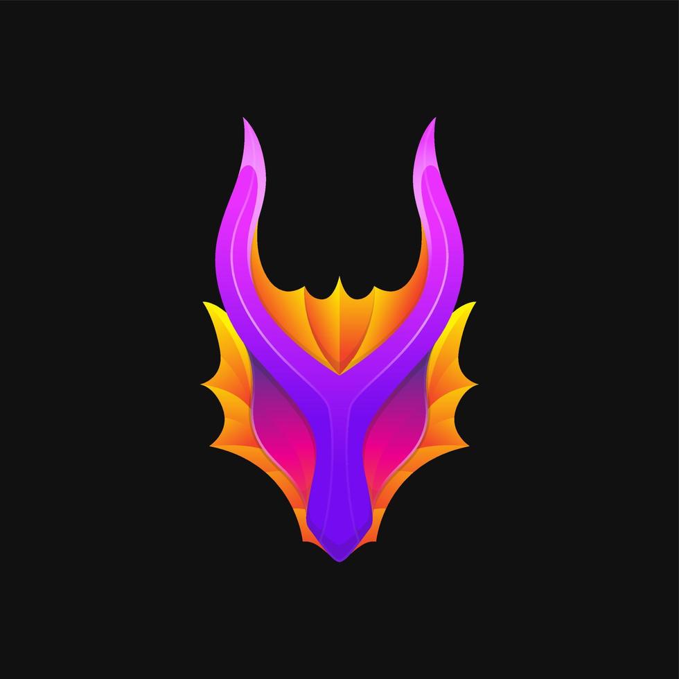 diseño de logotipo de dragón colorido. plantilla de logotipo de estilo degradado vector