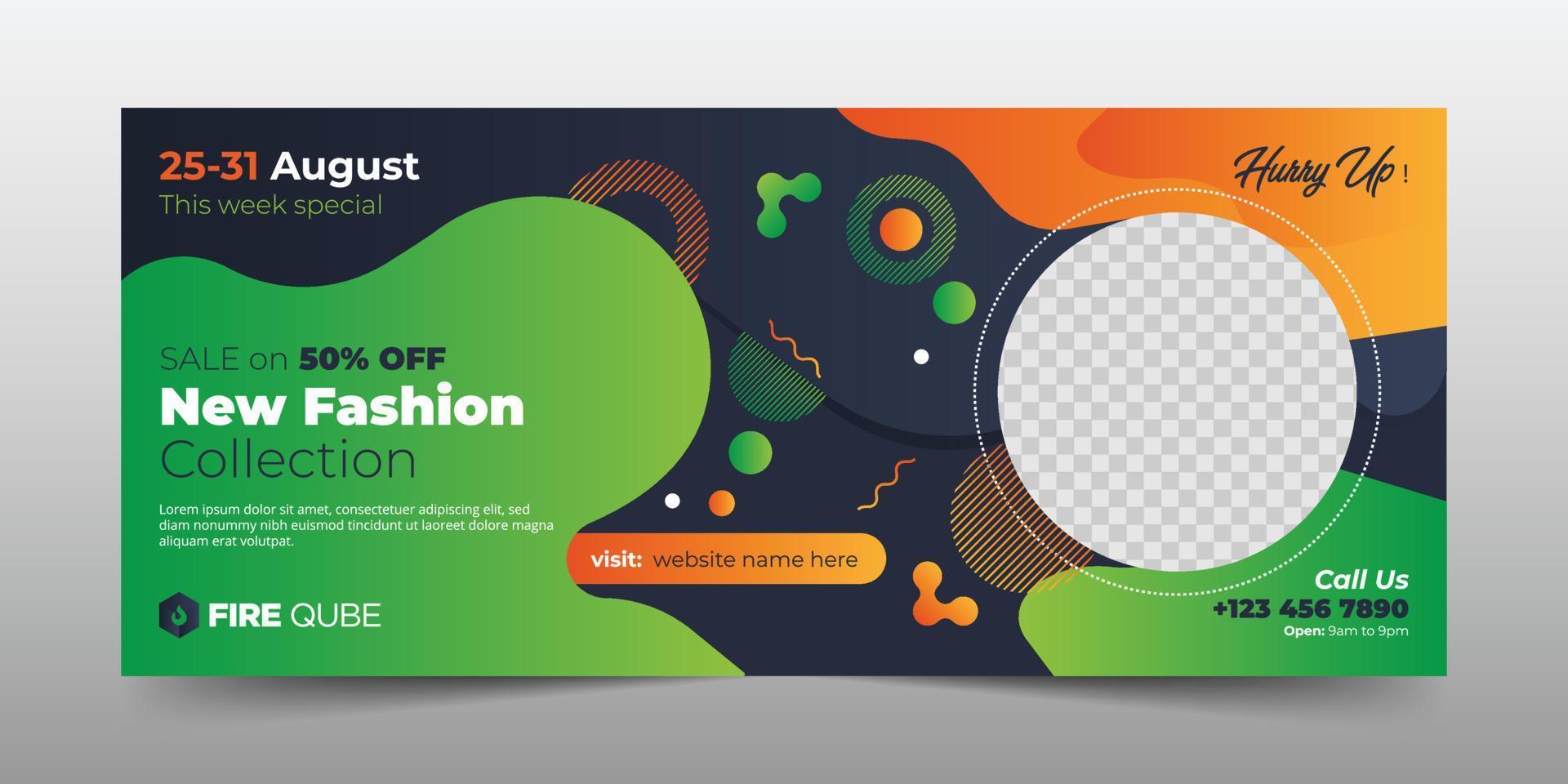 Creative business marketing social media cover banner post and billboard banner template vector