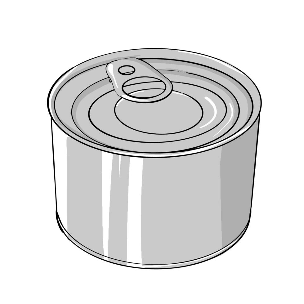 metal can without inscription on an isolated white background. vector