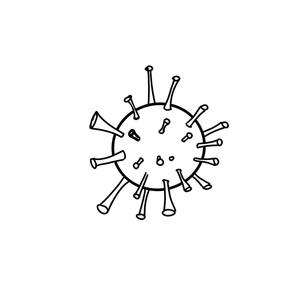 Virus outline on a white background. Vector Doodle illustration.