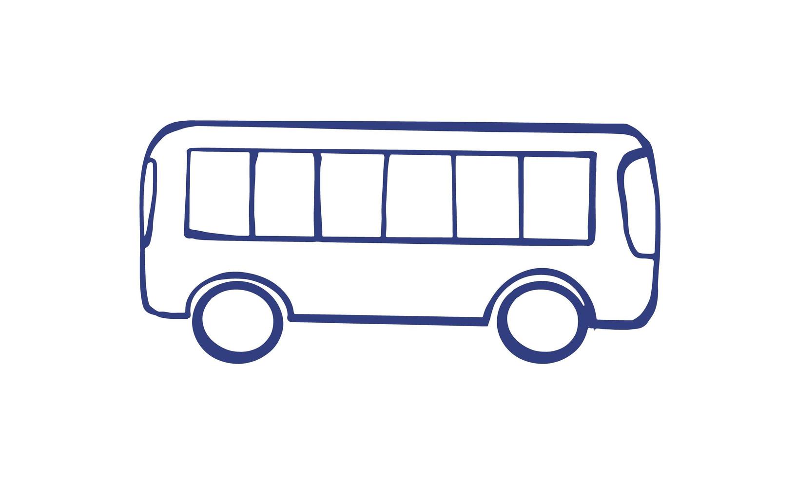 Vector illustration of a bus. Public transport line art concept.