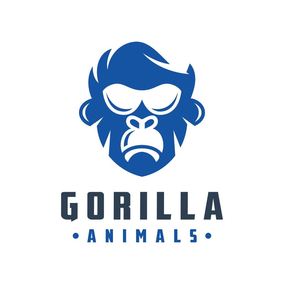 gorilla head logo design vector