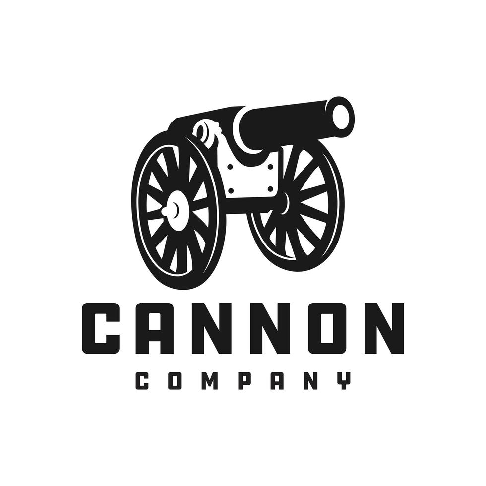 Silhouette Cannon Vector Logo