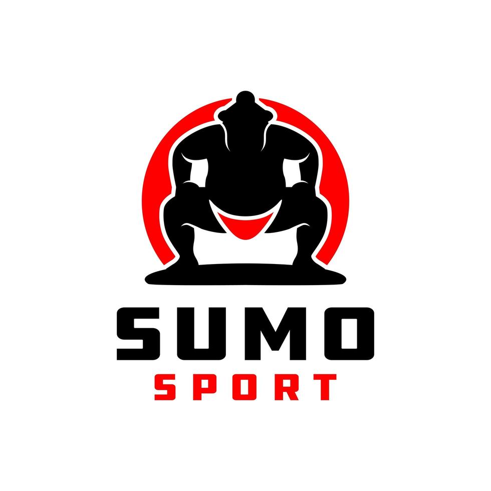 traditional japanese sumo sport logo vector