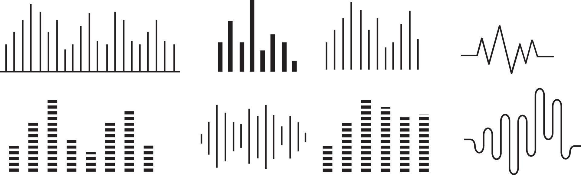 Sound wave. Audio wave set. Vector