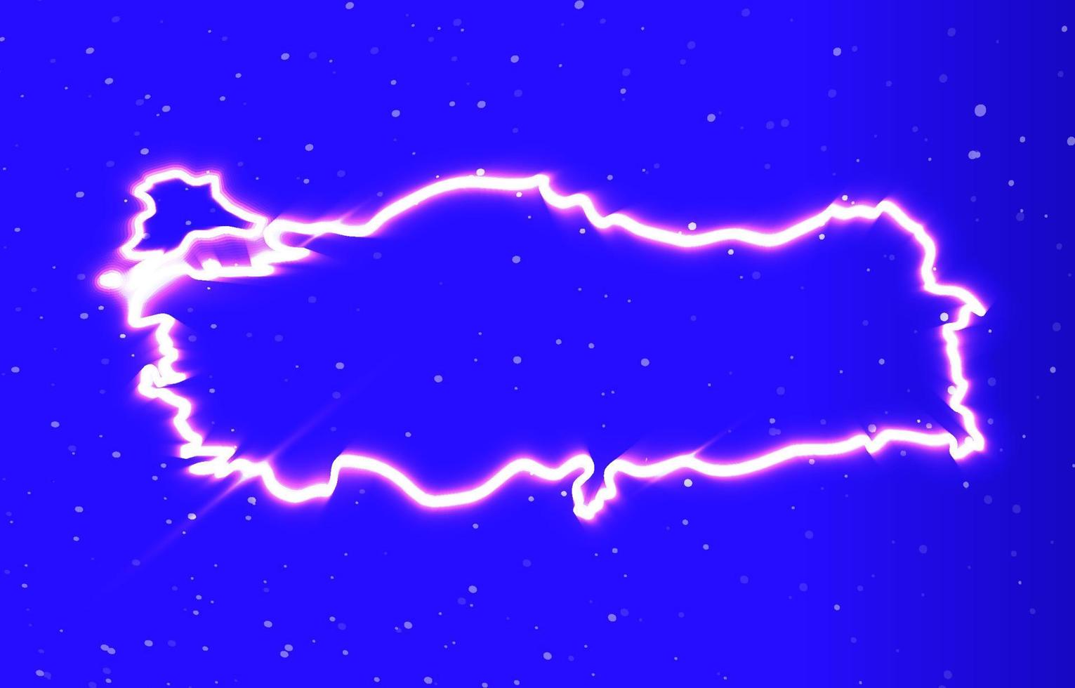 Turkey map neon private collection. Download the unique super glowing neon country map vector. light burst. Design element linear neon icon. Great name every night. Banner with blank space. vector