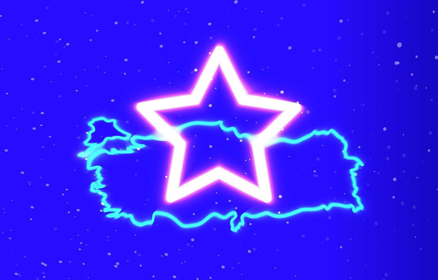 Special collection of star neon with Turkey map. Download the unique super glowing neon country map star vector. light burst. Cool linear neon with design element icon. vector