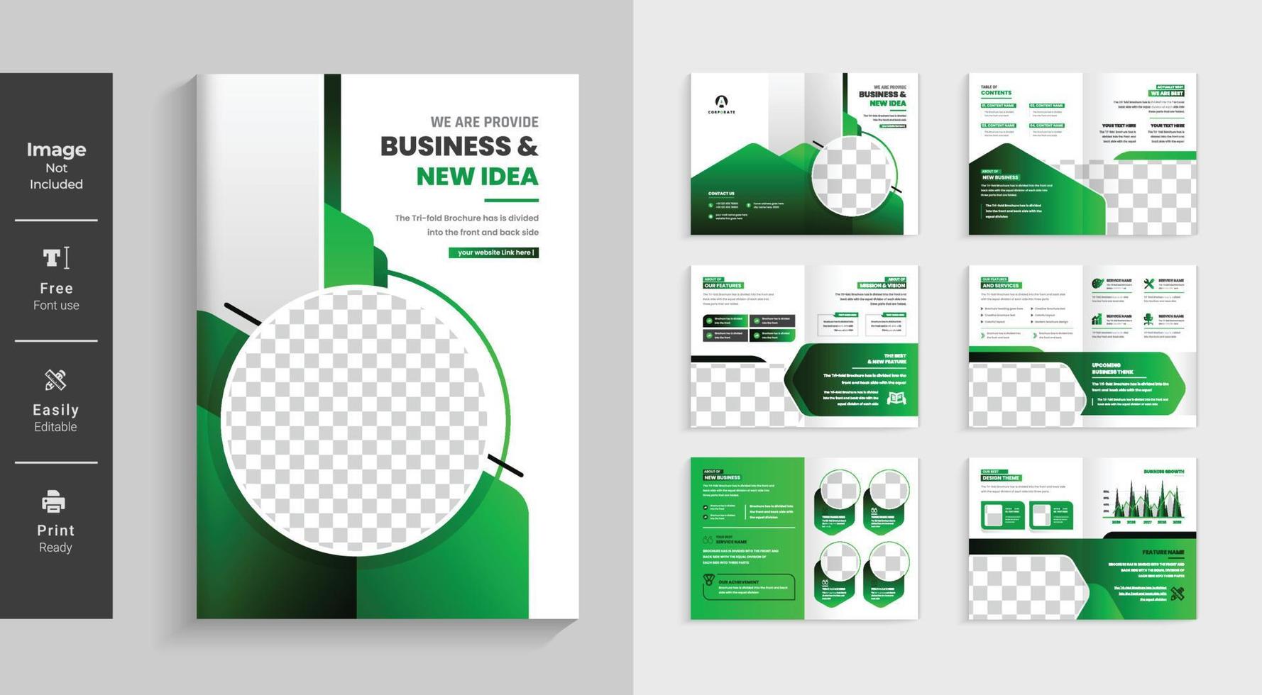 Plantilla de diseño de folleto comercial de empresa abstracta vector