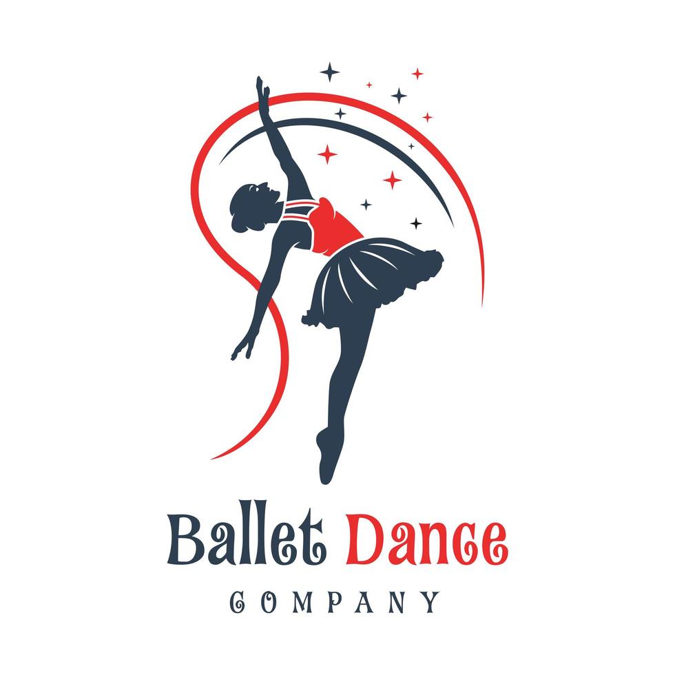 logo design of people dancing ballet vector