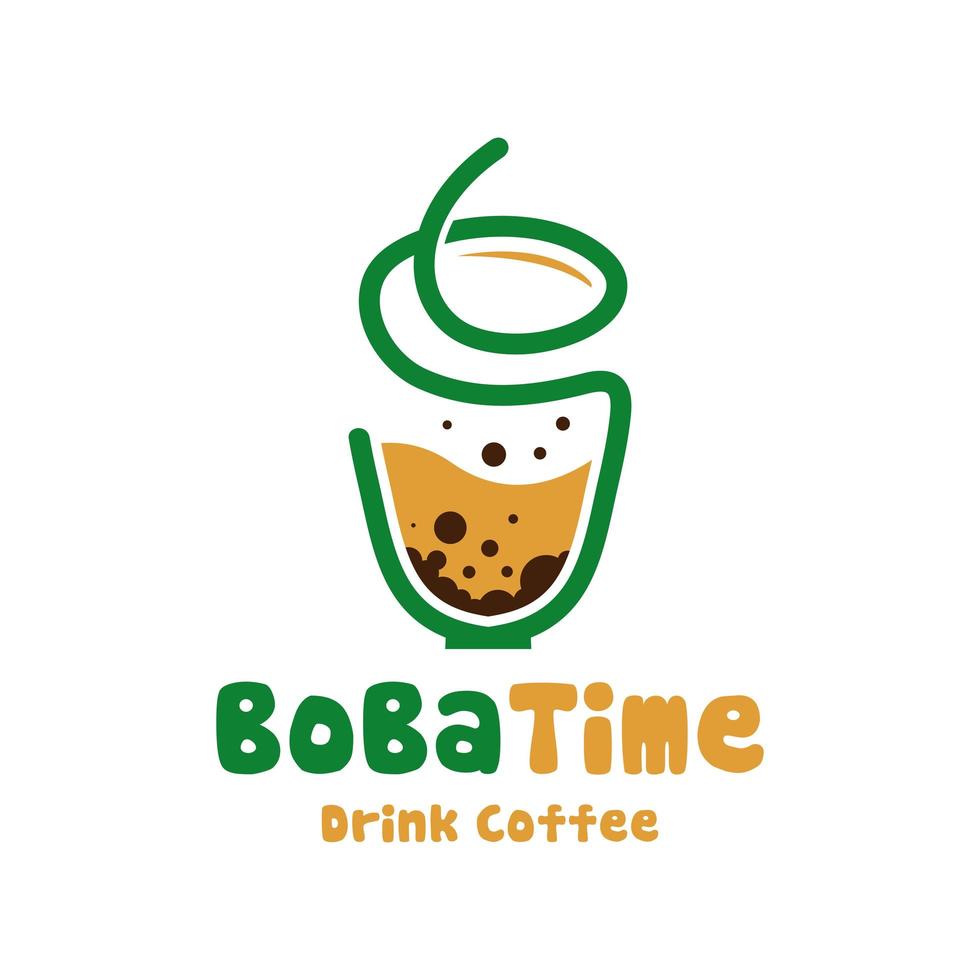 logotipo de bebida de café de burbuja vector