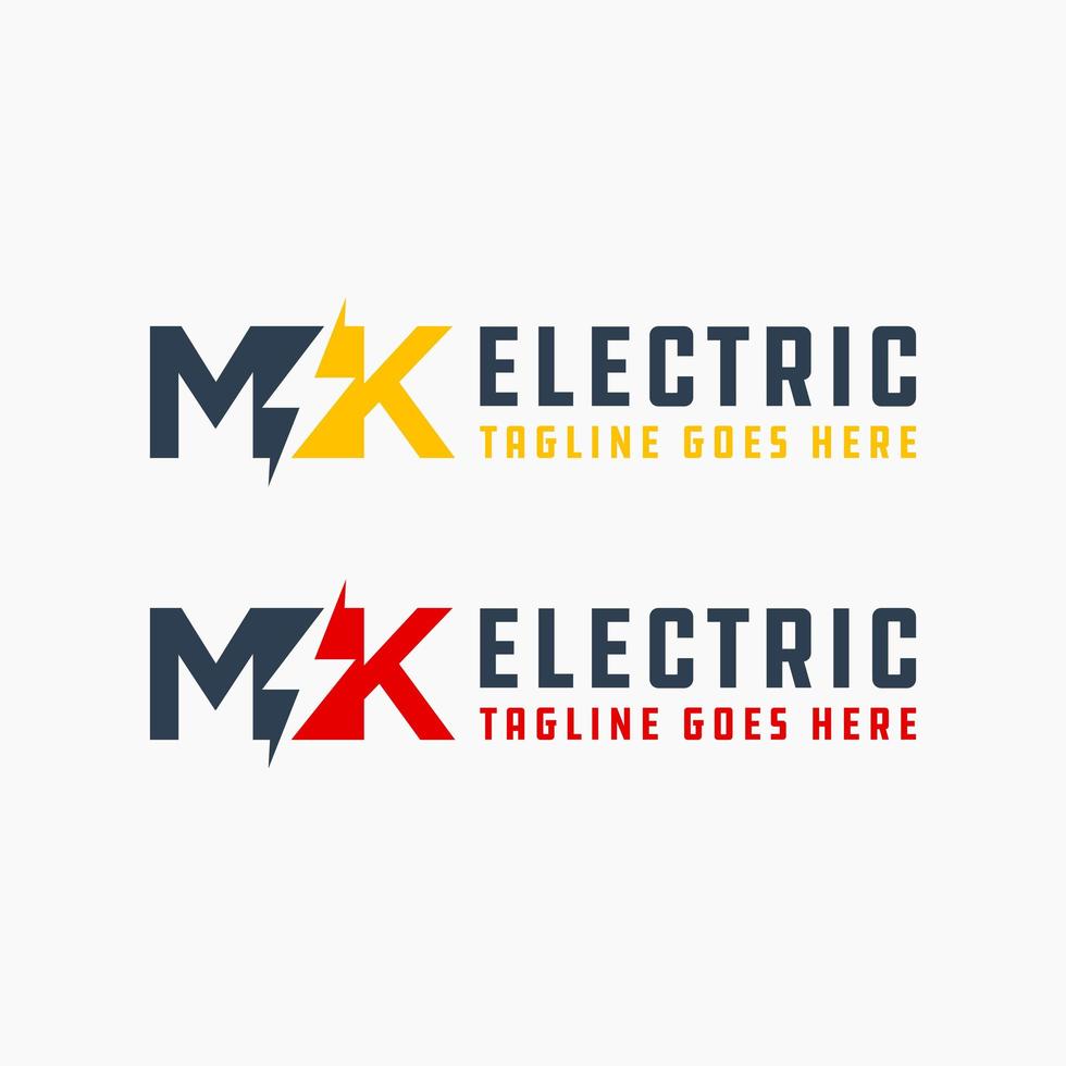 logotipo de la industria eléctrica con la letra mk vector