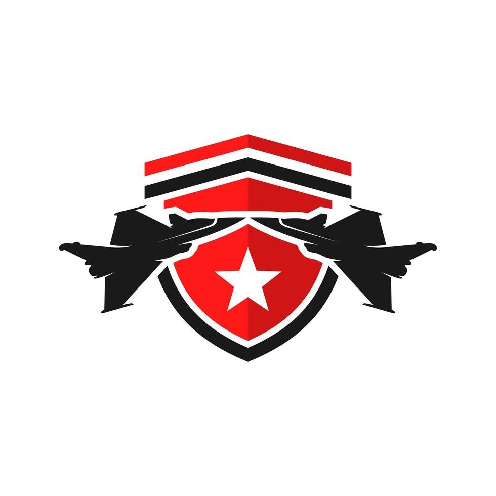 fighter aircraft shield logo vector