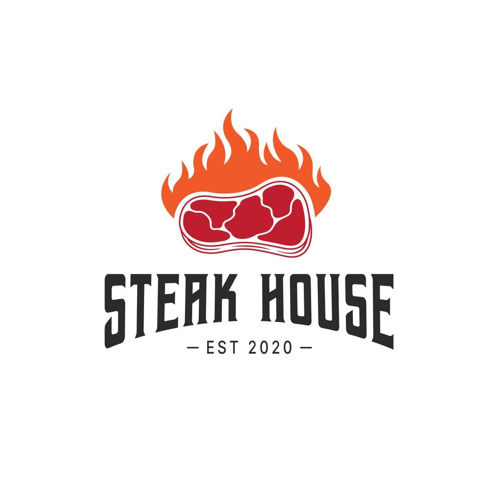 barbercue logo template, bbq and grill, steak house, bbq vector